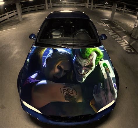 Vinyl Car Hood Graphics Decal The Joker Harley Quinn Batman