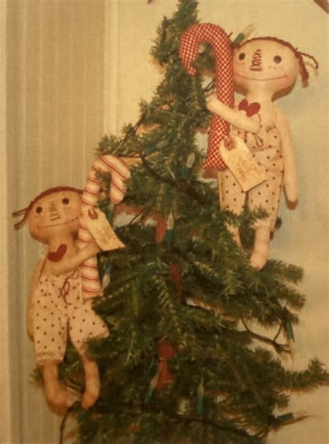 Pattern Primitive Raggedy Ann Doll W Candy Canes New Homespun From The