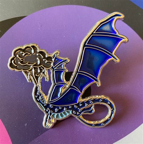 Fantastical Blue Dragon Pin Etsy
