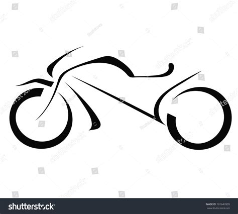 Silhouette Motorcycle On White Background Stock Illustration 181647809