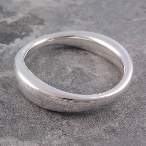 Chunky Sterling Silver Flowing Bangle By Otis Jaxon Silver Jewellery