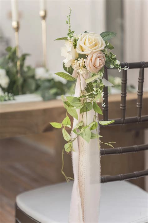 Blush Wedding Aisle Decoration Pew Flowers Set Of 8 In 2020 Pew