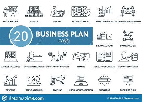 Business Plan Icon Set Line Business Plan Icon Collection Stock