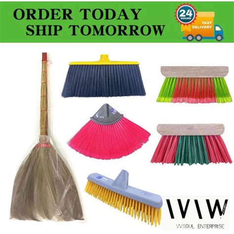 Broom Nylon Soft Broom Penyapu Lantai Lembut Hard Nylon Broom With