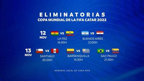 Las eliminatorias al mundial de qatar 2022 iniciaron el pasado jueves y este martes 13 de octubre se jugó la segunda fecha, donde la selección peruana enfrenta como local a brasil y cayó. Eliminatorias Qatar 2022 EN VIVO EN DIRECTO: VER resultados de la fecha 3 y tabla de posiciones ...