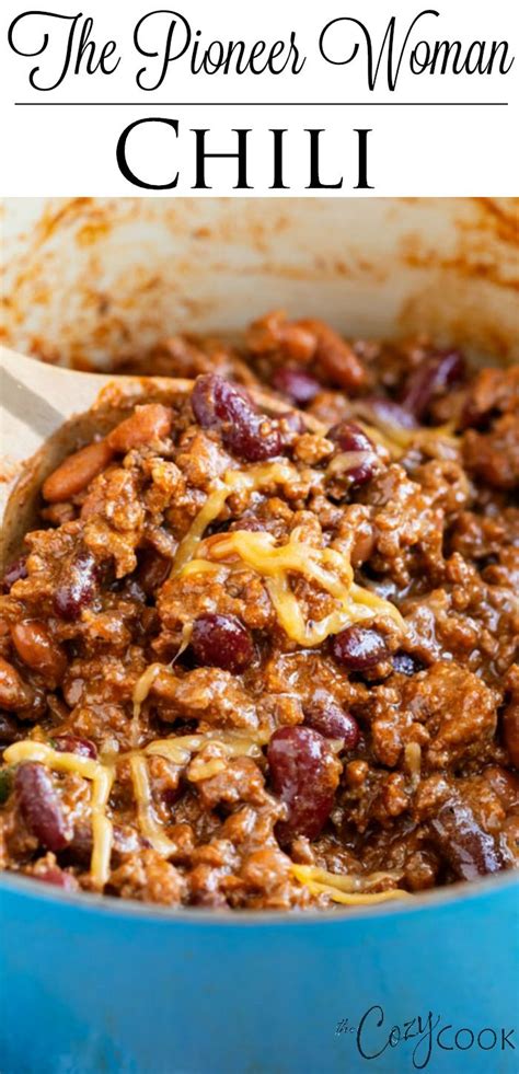Sprinkle generously with kosher salt and sugar, which will deepen the savory flavors. This hearty chili recipe from The Pioneer Woman has a ...