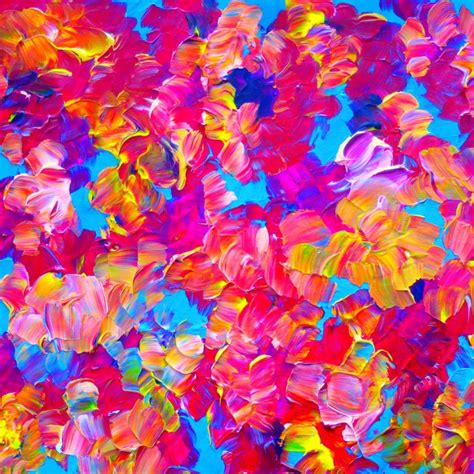 Floral Fantasy Bold Abstract Flowers Acrylic Textural