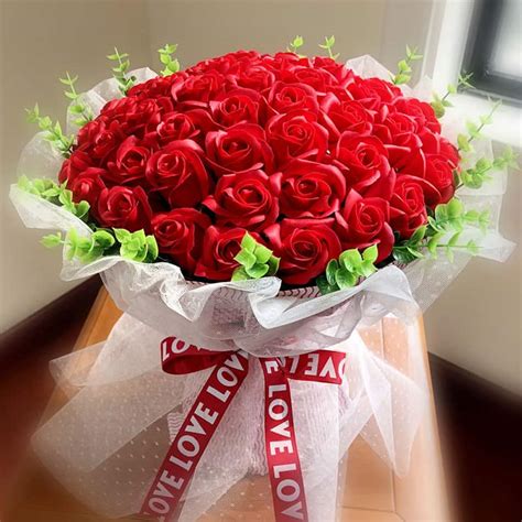 Flower Bouquet 52 Roses For Love Artificial Flowers Store