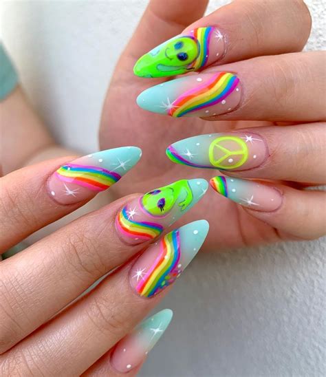 On Instagram Im Outta Here Rave Nails Neon Nails Neon