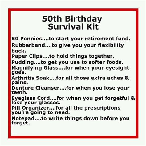 Funny 50th Birthday Cards For Men 50th Birthday Survival Kit Lol Funny