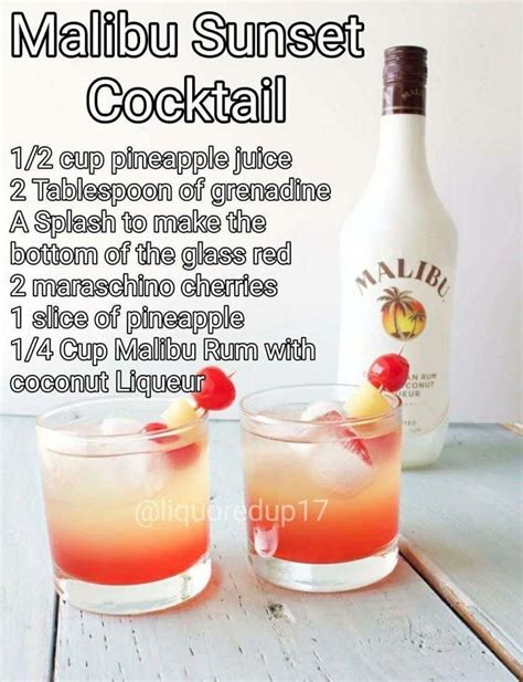 Drink recipe for the malibu driver cocktail, featuring malibu coconut rum and orange juice. Beraweka | Recipe in 2020 (With images) | Alcohol drink ...