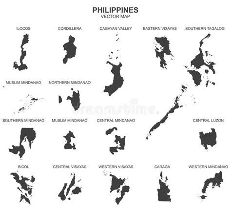 Political Map Of Philippines Isolated On White Background Stock Vector
