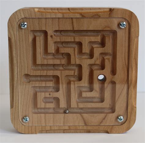 Details About Handheld Round Wooden Labyrinth Maze Game 4 World