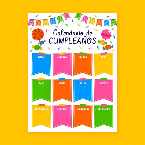 Plantilla Plana De Calendario De Cumpleaños Vector Gratis