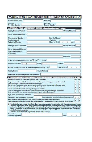Free 50 Hospital Forms In Pdf Ms Word Ms Excel