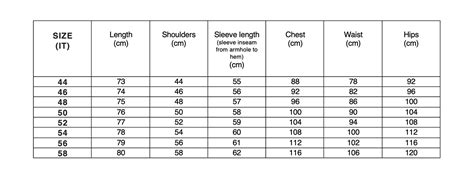 Clothing Size Conversion Chart Stefano Bemer