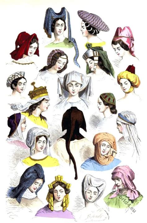 Medieval Female Hats And Hairstyles Of The 15th And 16th Centuries