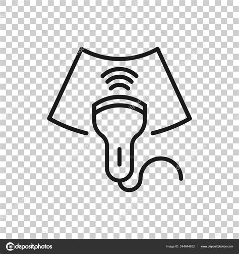 Ultrasound Icon In Flat Style Scanner Equipment Vector Illustra Stock