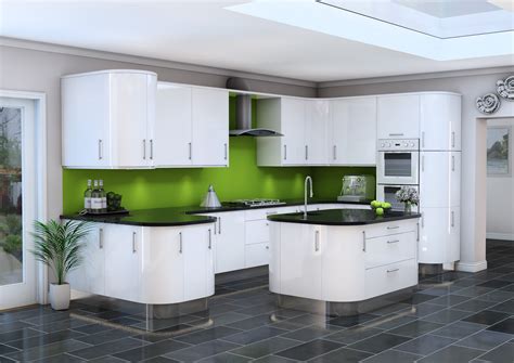 15+ colors / deep mirror modern high gloss cabinet kitchens. High Gloss White Urbani Slab Door | Kitchen Mill