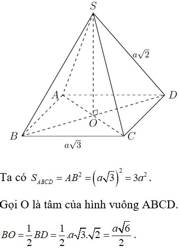 Cho Hình Chóp Tứ Giác đều Sabcd Có đáy Abcd Là Hình Vuông Cạnh Bằng Acăn3