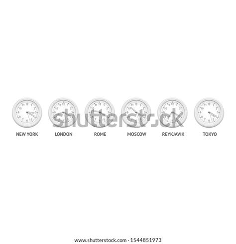 Realistic Detailed 3d Classic Clocks Wall Stock Vector Royalty Free
