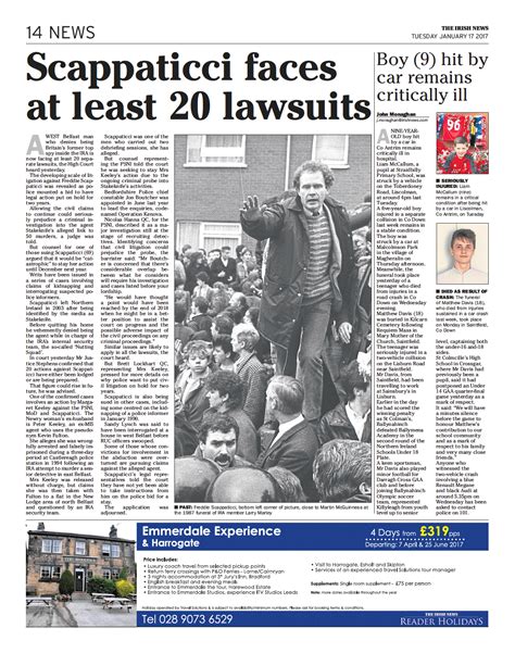 The Irish News Scappaticci Faces At Least 20 Lawsuits Krw Law Llp