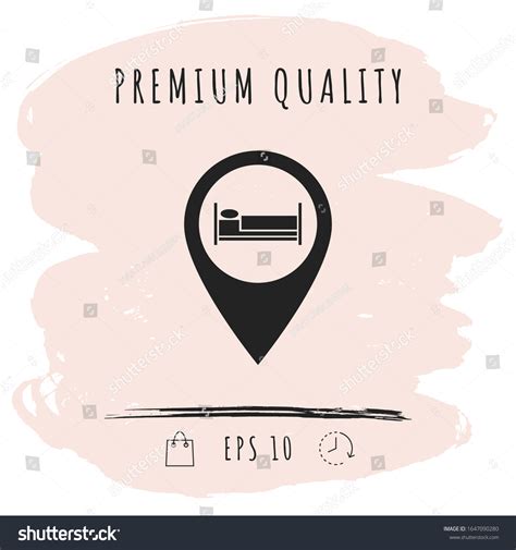 Map Pointer Icon With Hostel Or Hotel Sign Royalty Free Stock Vector