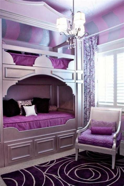 Purple bedroom inspiration including everything from purple paint feature walls & purple wallpaper designs, to purple beds, curtains, bedroom chairs & ottomans! Purple Bedroom Decor Ideas
