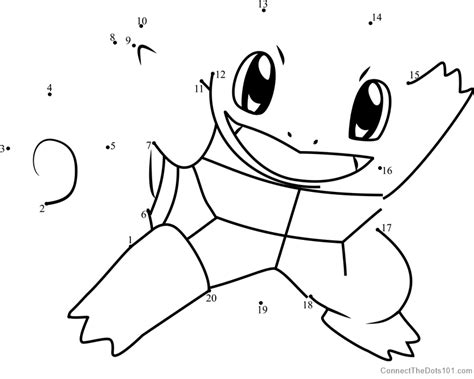 Pokemon Squirtle Dot To Dot Printable Worksheet Connect The Dots
