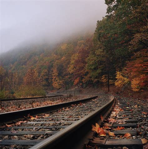 Train Tracks Fall And Fog Photograph By Owen Luther