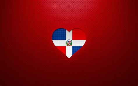 Download Wallpapers I Love Dominican Republic 4k North American Countries Red Dotted