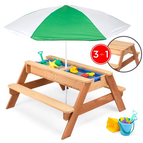 Best Choice Products Kids 3-in-1 Outdoor Convertible Wood Activity Sand