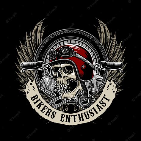 Premium Vector Biker Skull Logo