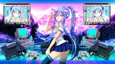 Download free widescreen desktop backgrounds in high quality resolution 1080p. My Anime Vaporwave Wallpaper #03 by iamthebest052 on DeviantArt