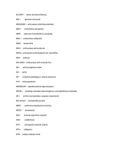 Abreviaturas De Enfermeria Mas Utilizadas Abreviaturas De Enfermeria