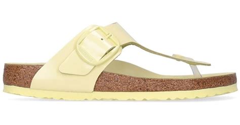 Birkenstock Leather Gizeh Big Buckle Sandals In Yellow Natural Lyst