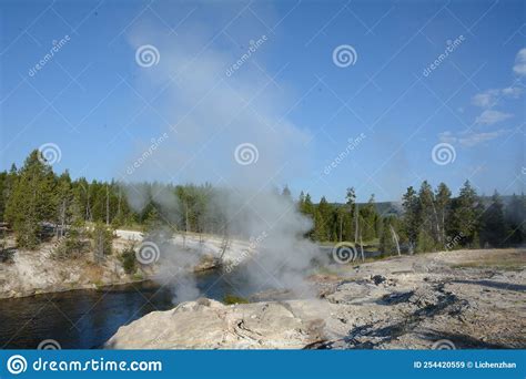 Riverside Geysers In Yellowstone National Park Stock Image Image Of