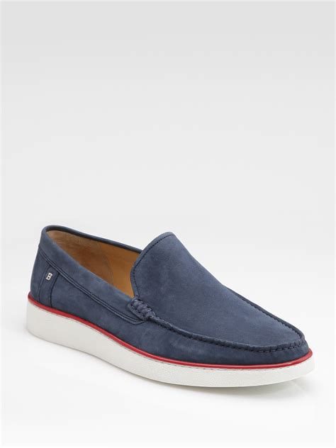 Bally Suede Moccasins In Blue For Men Atlantic Blue Lyst