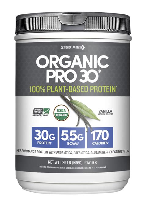 Designer Protein Organic Pro 30 100 Plant Based Protein Powder