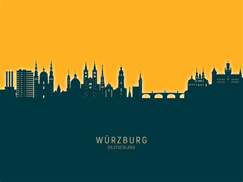 Wurzburg Germany Skyline 04 Digital Art By Michael Tompsett Pixels