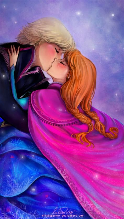 True Loves Kiss By Mitsouparker Anna And Kristoff Frozen Walt Disney Anna Disney Disney