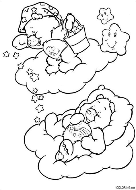 Use the download button to view the full image of sleeping bears coloring page. Coloring page : Care bears sleeping on a cloud 2 - Coloring.me