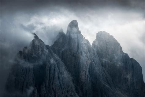 Itap Of Dramatic Mountains In The Dolomites By Philipslotte