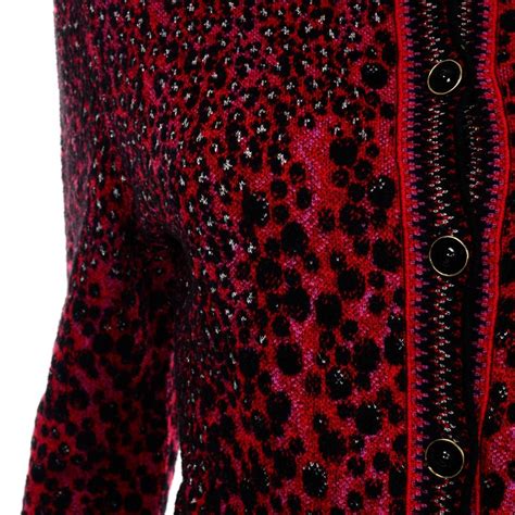 Emanuel Ungaro Parallele Vintage Red And Black Cardigan Sweater For