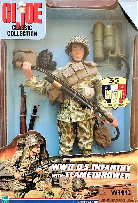 Gi Joe Wwii Us Infantry With Flamethrower 12 Action Figure Hasbro 1999