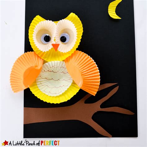 How To Make A Cute Cupcake Liner Owl Craft With Kids Owl Crafts