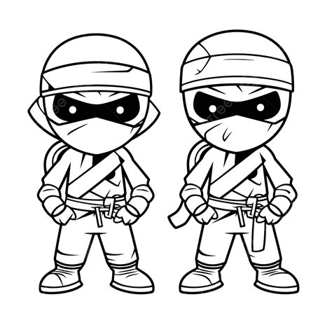 deux ninja ninja coloriages contour croquis dessin vecteur png dessin 12420 the best porn website