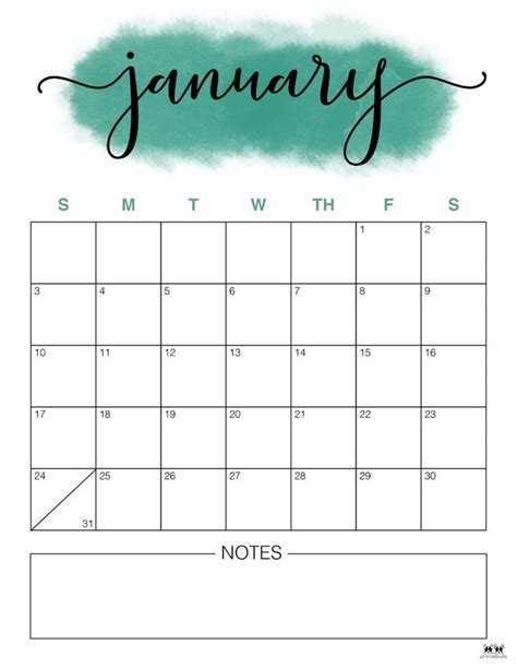 Printable January 2021 Calendar Style 14 Calendar 2021 Calendar
