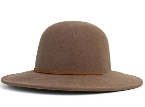 Wide Brim Round Top Felt Hat With Leather Strap Hats Fedora Hat