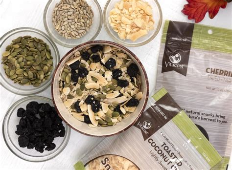 Our nutritious and delicious nut and honey trail mix is a unique blend of honey roasted peanuts, honey roasted sesame sticks, butter toffee peanuts, honey roasted almonds, and honey roasted cashews. Nut-Free Seed and Fruit Trail Mix | Vitacost.com Blog